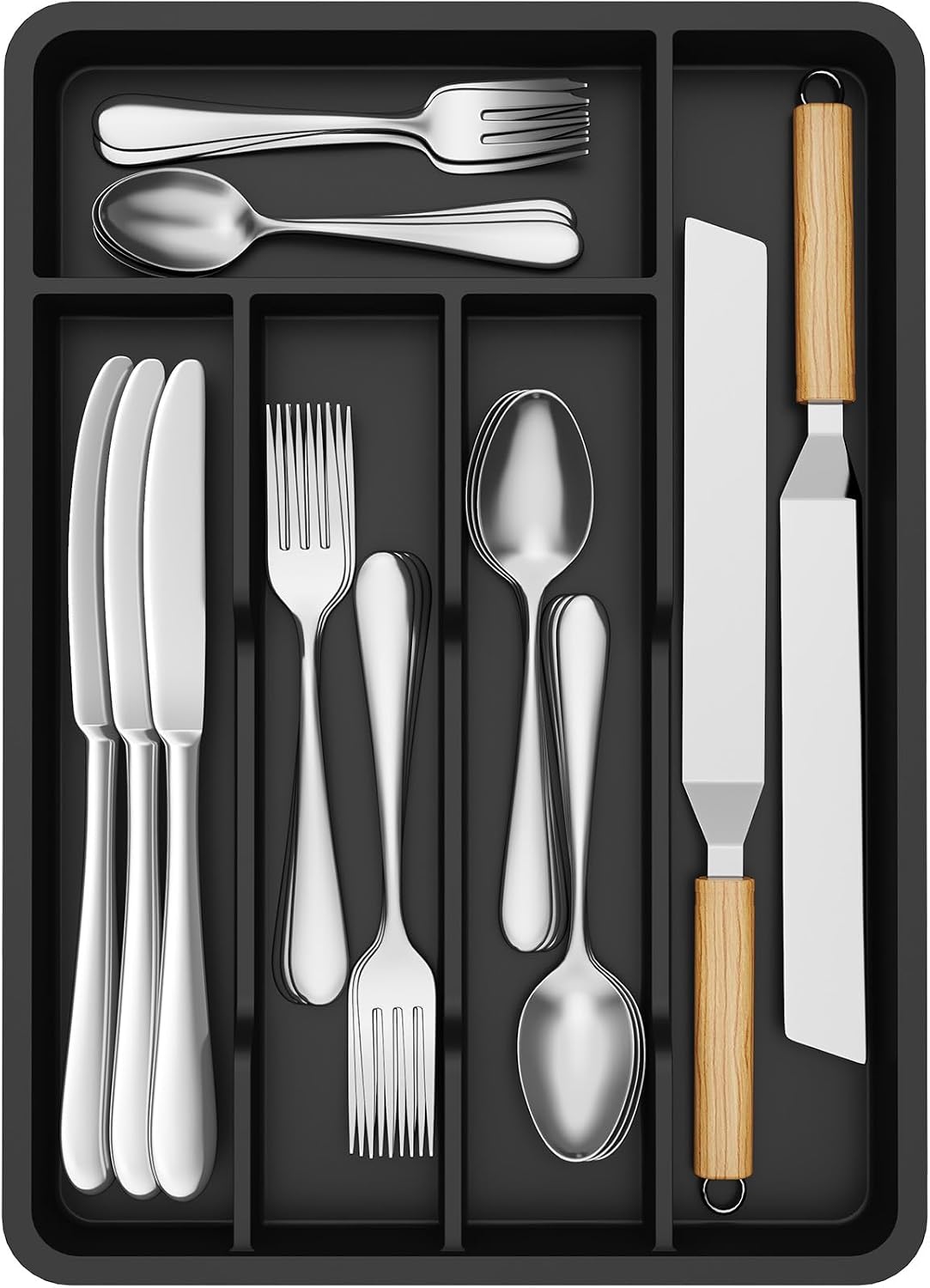 Lifewit Silverware Drawer Organizer Tray, Cutlery Storage for Kitchen