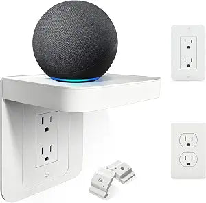 Wall Outlet Shelf for Vertical Decora and Duplex with Cord Storage, 1 Pack