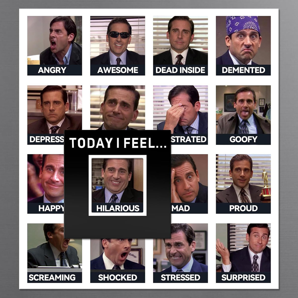 The Office Mood Magnet, The Office Merchandise & Gifts for TV Show Fans, Michael Scott Mood Tracker Fridge Magnet, Today I'm Feeling...