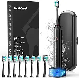Electric Toothbrush, 40000 VPM Sonic Type for Adults & Teens-Black