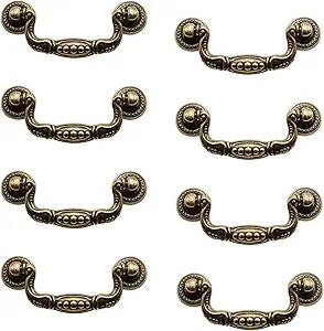 8 Pcs 3 Inch P02 Antique Brass(Gold) Cabinet Handle Drawer Pulls
