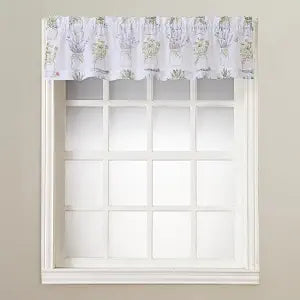 No. 918 Eve's Garden Semi-Sheer Rod Pocket Kitchen Curtain Valance, 54" x 14", White