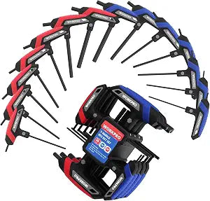 WORKPRO 14PCS T-Handle Allen Wrench Set, Metric & SAE Long Hex Key Wrenches