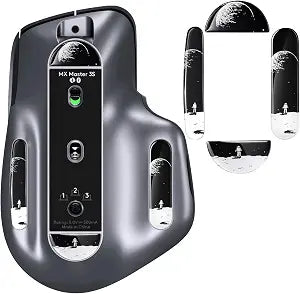 immoenuc Glass Mouse Skates for Logitech MX Master 3/3s Mouse Feet Pads Smooth Durable Slim 2.5D Curved Edge Mouse Replacement Accessories (Earth Pattern)
