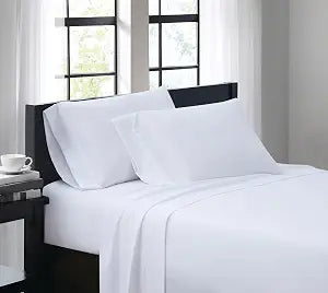 TRULY SOFT Everyday Sheet Set White Polyester 4-Piece Queen Sheet Set, Solid Color Themed, Adult Bedding, Oeko-TEX Certified