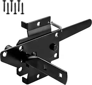 Gate Latch for Wood Fence, Heavy Duty Self Locking, Automatic Release, Black