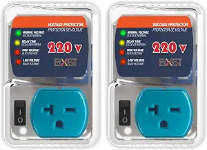 BXST Refrigerator Surge Protector Outlet, Adjustable Voltage Regulator Against High and Low Voltage, Power Surge Protection for Fridge, Freezer and Home Appliances, 220V 4400W, 2 Pack
