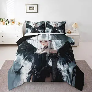 Erosebridal Anime Girl Bedding Set Full Size, Kawaii Japanese Anime