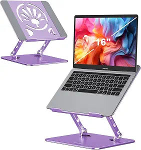 Adjustable Aluminum Laptop Stand for Desk,Ergonomic Riser, Purple