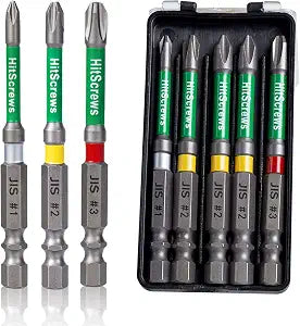 3" JIS Screwdriver Bits Set #1#2#3 9/13mm Dual-Groove