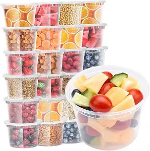 Glotoch Express 24 Sets 16 oz Deli Containers with Lids,Leakproof&BPA-Free