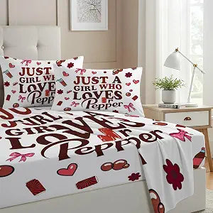 Allenjoy Dr.P Drinks Soda Girl Lovers Sheets Set with Fitted Sheet, Flat Sheet and 1 Pillowcase for Men Teens Fans Brother Son Bedding Bedroom Nursery Room Decor, Machine Washable Durable Twin Size