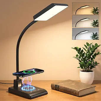Desk Lamp with Wireless Charger, Desk Lamps for Home Office Night Light