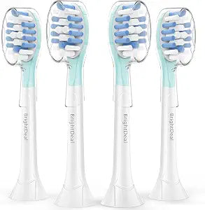 BrightDeal Replacement Head for Philips Sonicare ProtectiveClean 4100 5100 6100 DiamondClean 9500 ExpertClean 7500 FlexCare HealthyWhite Electric Sonic Toothbrush C3 G3 W3 C2 G2 Brush, White, 4 Pcs