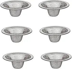 DANCO Bathroom Lavatory Mesh Strainer, Stainless Steel, 2-1/4 Inch, 6-Pack (88820)