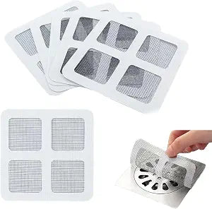 48Pcs Disposable Hair Drain Stickers, Mesh Floor Drain Filter Cover, Shower Sink Drain Protector for Kitchen Bathroom