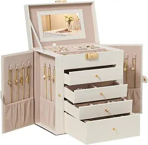 SONGMICS 5-Layer Jewelry Box Organizer with 4 Drawers, Lock and Mirror
