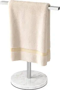 Gypie Hand Towel Holder Stand Countertop T-Shape, Brushed Nickel