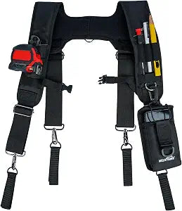 MELOTOUGH Tool Belt Suspenders Construction Bag Suspenders Padded Work belt Suspenders for Carpenter/Electrician/Roofing/Farmer work Suspension Rig(H Back)