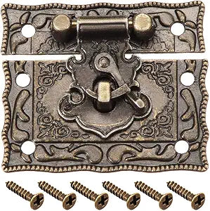 uxcell Wood Case Chest Box Rectangle Clasp Closure Hasp Latches Bronze Tone 51 x 42mm