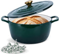 Enameled Cast Iron Dutch Oven 5 Qt with Lid, Green