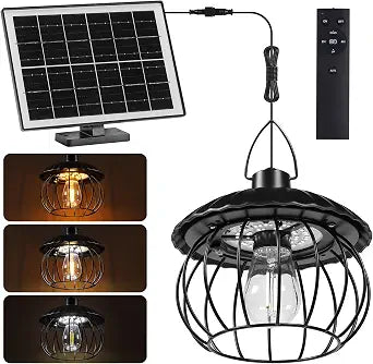 ABZXT Solar Shed Light Pendant Light Chandelier Auto Dusk to Dawn Solar Light Indoor Outdoor for Barn, Patio, Garden, Yard, Gazebo,Tent,Chicken Coop, Bullpen Pig Pen Stables