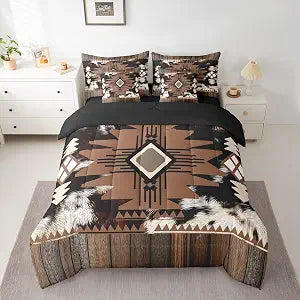 Feelyou Southwest Native American Design Comforter Set Full Size 7 Piece