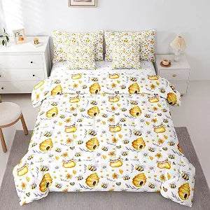 Erosebridal Honey Bees 7 Piece Comforter Set Twin Bed in A Bag
