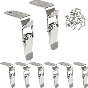 Lesnala 8 Pcs Stainless Steel 90 Degree Spring Toggle Latch