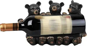 ICE ARMOR 9.5" H 3 Bear Wine Rest Rack Bottle Holder Dining Room Figurine Statue Sculpture Ornament Decoration Home/Room Decor Ideas for Housewarming, Holidays and Birthdays