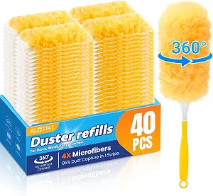 Alotiki Duster Refills, 40 Count 360 Dusters for Cleaning with 1 Handle