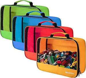 4 PCS Toys Storage Bag, Classic Bricks Building Set Storage Bag, Travel Case for Building Toys, Puzzles