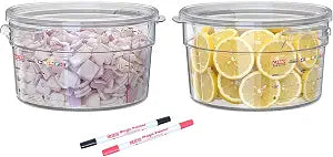 2 Pack 2QT Commercial Clear Polycarbonate Food Containers with Lids