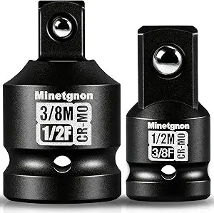 2PCS Impact Socket Adapter & Reducer Set 1/2 F to 3/8 M & 3/8 F to 1/2 M