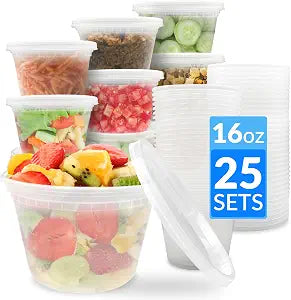 Reli. Leak-Proof Deli Containers 25 Sets, 16 oz | Meal Prep & Food Storage