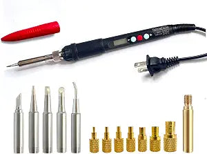 60W Digital Soldering Iron Heat Set Insert Tool with Extra Soldering Tips and Heat Set Insert Tips