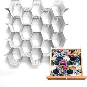 Evelots 4-Pack Honeycomb Drawer Organizers, 112 Cells, Expandable Dividers