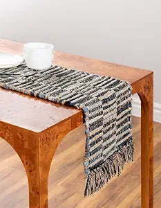 Unique Loom Chindi Jute Collection Area Rug - Checkered (1' 2" x 6' 1" Table Runner, Dark Gray/ Natural)