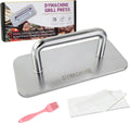 Stainless Steel Burger Press,9 Inch Smash Burger Press,2.5mm Non-Stick Smooth Smasher,Square Grill Weight Press, Griddle Press Kitchen Stuff,For Cooking Beef Bacon Steak