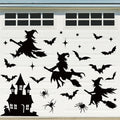 JarThenaAMCS 31Pcs Halloween Garage Decoration Magnet Stickers Black Witch Bat Spider Castle Star Refrigerator Decals for Party Home Door Car Dishwasher Decor