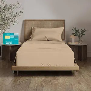 THREAD SPREAD 800 Series Egyptian Cotton Twin Sheets Set, Taupe