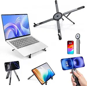 Portable Laptop Stand, Magnetic Foldable Adjustable Laptop Riser for Desk