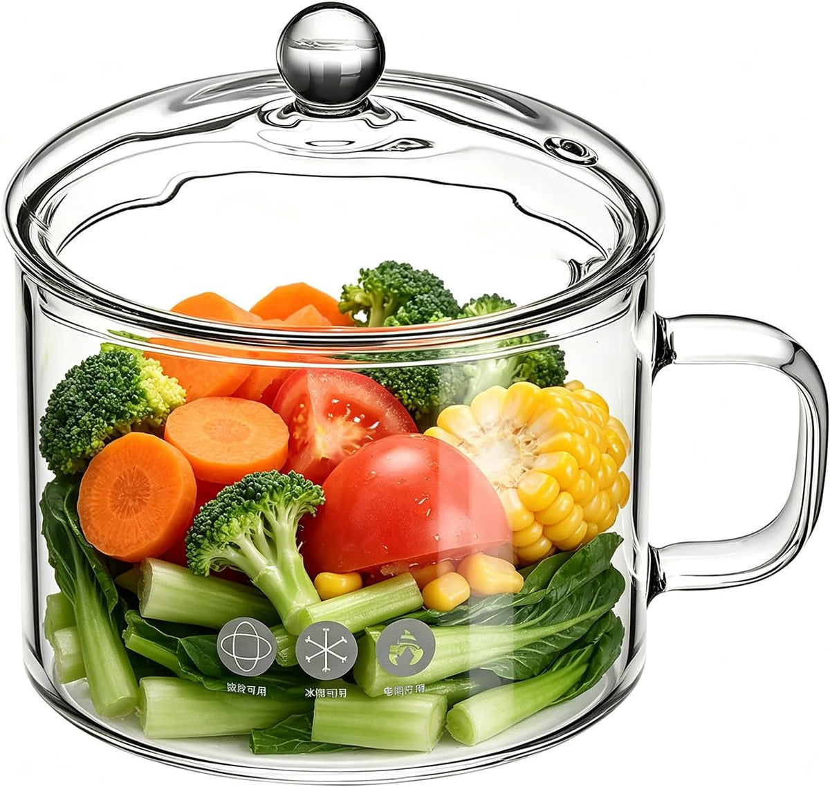 40Oz 1.18L Glass Simmer Pot with Lid for Cooking Soup Milk Tea