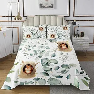 Erosebridal Kawaii Squirrel Quilts Queen Size, 3 Piece Luxury Bedspreads