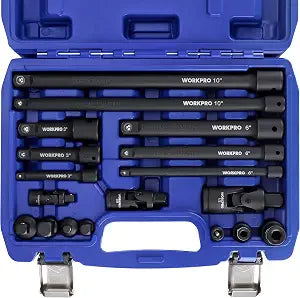 WORKPRO 18-Piece Impact Socket Extension Set, 1/4", 3/8" & 1/2" Drive