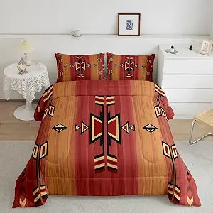jejeloiu Boho Comforter Set King Size for Boys Girls Teens Western Tribal