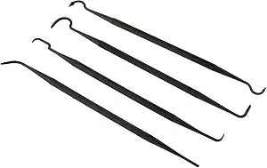 SE 7-1/4 Inch Double-Ended Nylon Pick Set for Cleaning & Detailing - Automotive, Crafts, Gun Maintenance - Assorted Tip Shapes - DD-44P