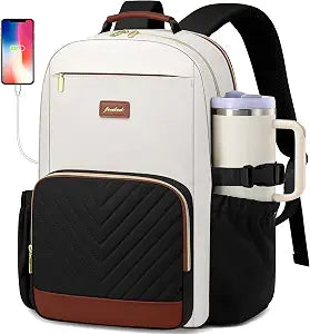 Laptop Backpack for Women Bookbag: 15.6 inch Work School Backpacks with Pouch Pocket for Large Capacity Cup & USB Charger College Book Bag Travel Business Nurse Teacher Bookbags Anti-theft Back Pack