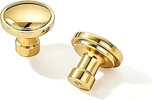 khtumeware Luxury Solid Real Brass Handmade Unlacquered Brass Cabinet Knobs