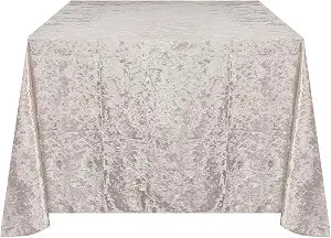 Ivory Velvet Square Tablecloth - (54") 1 Pc. - Perfect for Weddings, Dinners, Parties, or Casual Dining